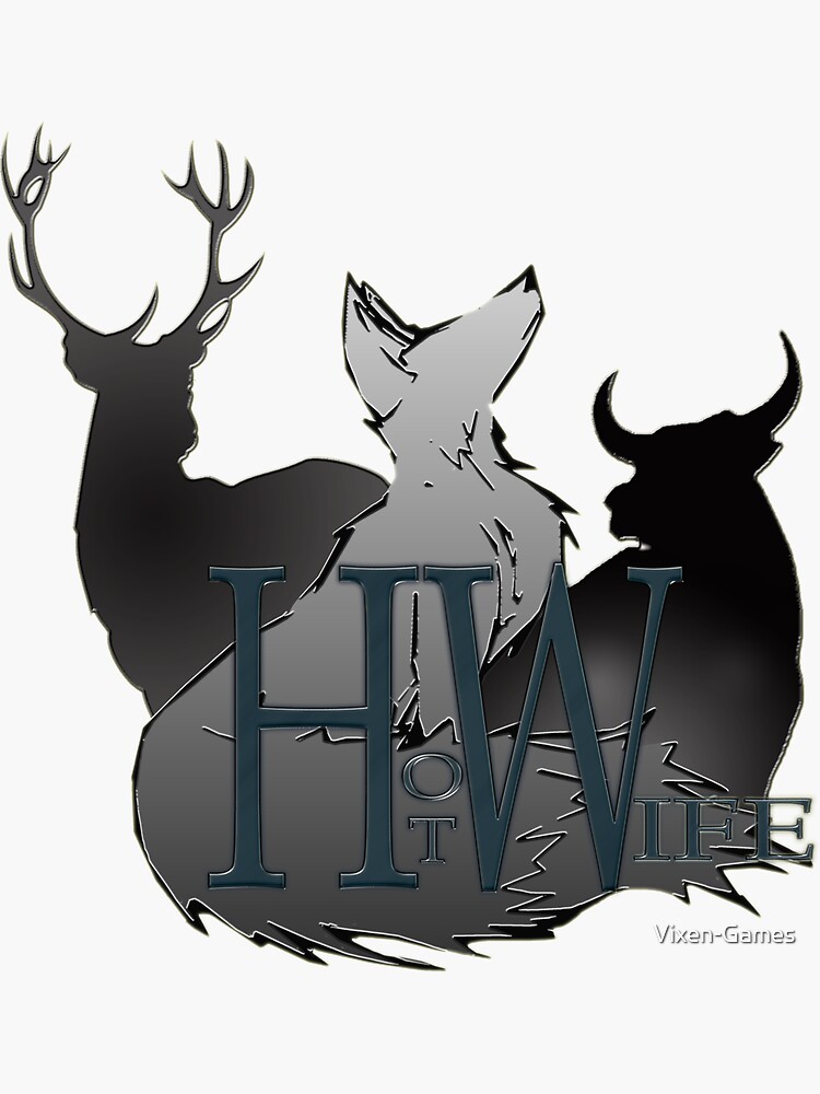 Thumbnail 3 of 3, Sticker, Vixen Stag and Bull HotWife artistic silhouettes designed and sold by Vixen-Games.