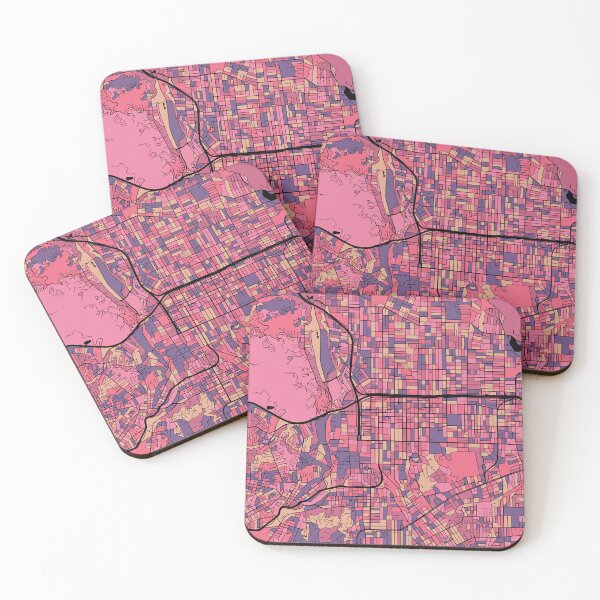 Item preview, Pasadena Map Pattern in Purple & Pink designed and sold by PatternMaps.