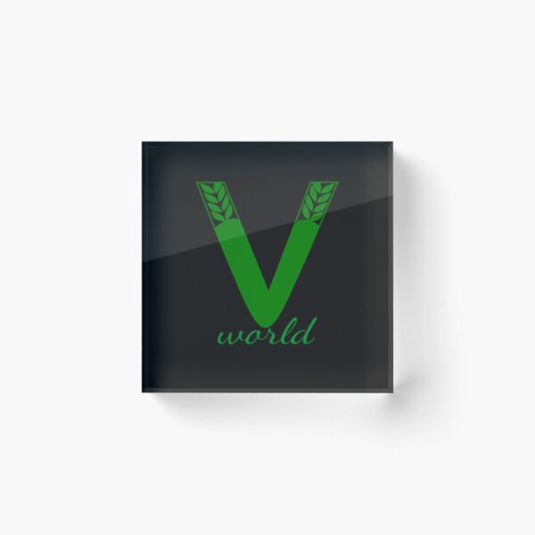 Item preview, V world logo Green vegetarian world  designed and sold by BonnieHansenc.