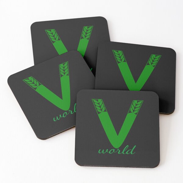 Item preview, V world logo Green vegetarian world  designed and sold by BonnieHansenc.