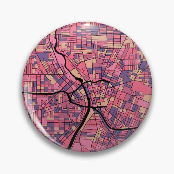 Artikelvorschau, Rochester-Kartenmuster in Lila und Rosa entworfen und verkauft von PatternMaps.
