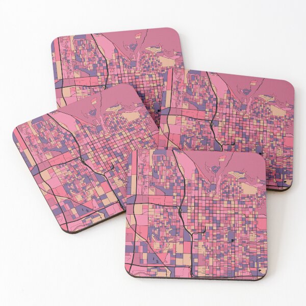Item preview, Salt Lake City Map Pattern in Purple & Pink designed and sold by PatternMaps.