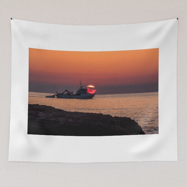 Item preview, Fishing Boat on the Mediterranean Sea at Sunset designed and sold by Jon Shore.