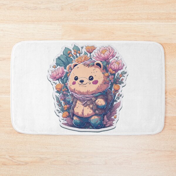 Item preview, Adorable baby bear among beautiful flowers designed and sold by Natcharee.