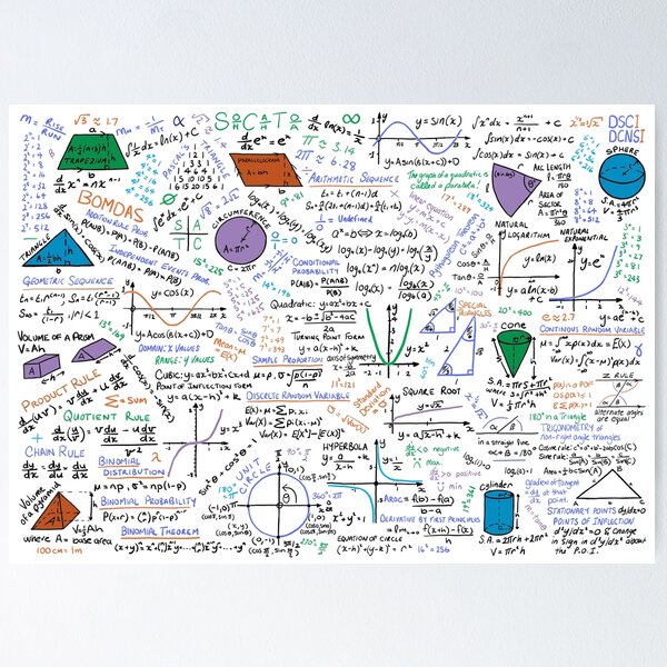 Handwritten Mathematical Methods Formula Sheet Poster for Sale by  Bikerboof