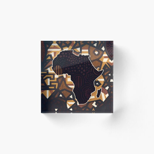 Item preview, "Cultural Exploration: Map of Africa in Bogolan Cloth" designed and sold by Art-Vortex-fr.