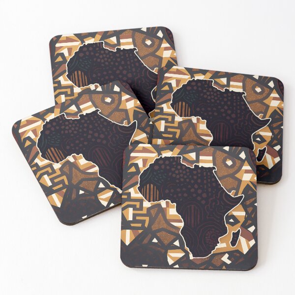 Item preview, "Cultural Exploration: Map of Africa in Bogolan Cloth" designed and sold by Art-Vortex-fr.