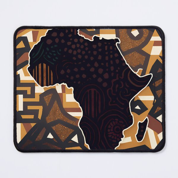 Item preview, "Cultural Exploration: Map of Africa in Bogolan Cloth" designed and sold by Art-Vortex-fr.