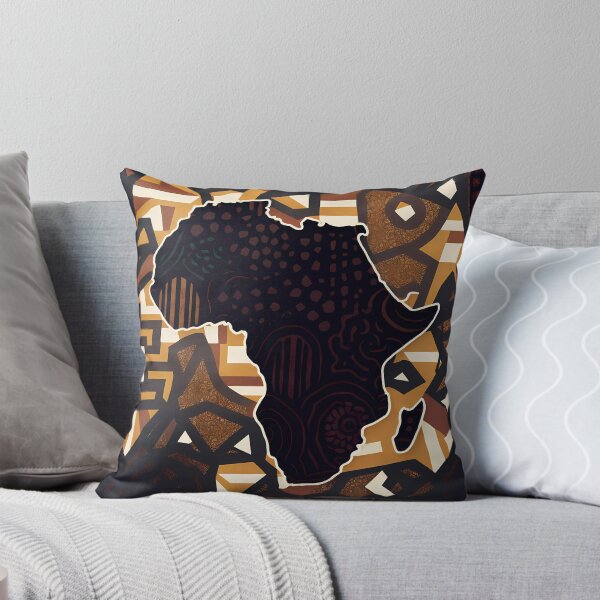 Item preview, "Cultural Exploration: Map of Africa in Bogolan Cloth" designed and sold by Art-Vortex-fr.