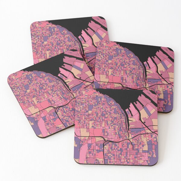 Item preview, Tacoma Map Pattern in Purple & Pink designed and sold by PatternMaps.