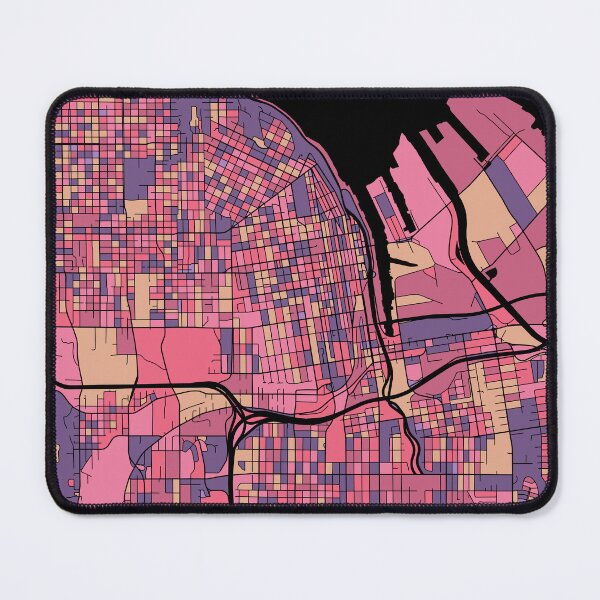 Item preview, Tacoma Map Pattern in Purple & Pink designed and sold by PatternMaps.