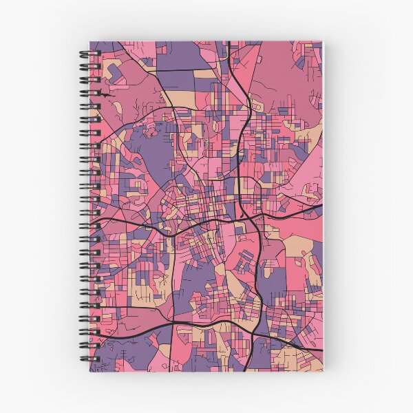 Item preview, Patrón de mapa de Winston-Salem en morado y rosa designed and sold by PatternMaps.