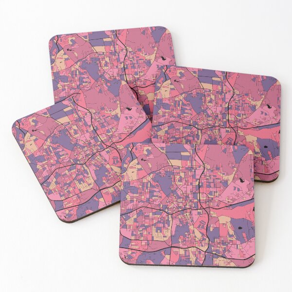 Item preview, Winston-Salem Map Pattern in Purple & Pink designed and sold by PatternMaps.