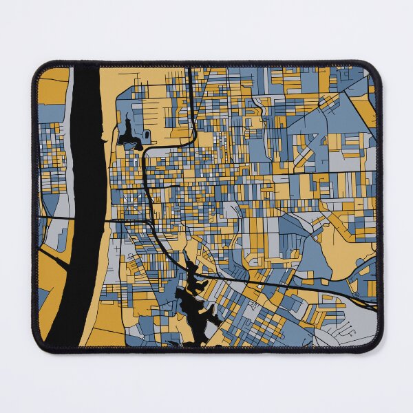 Item preview, Baton Rouge Map Pattern in Blue & Gold designed and sold by PatternMaps.