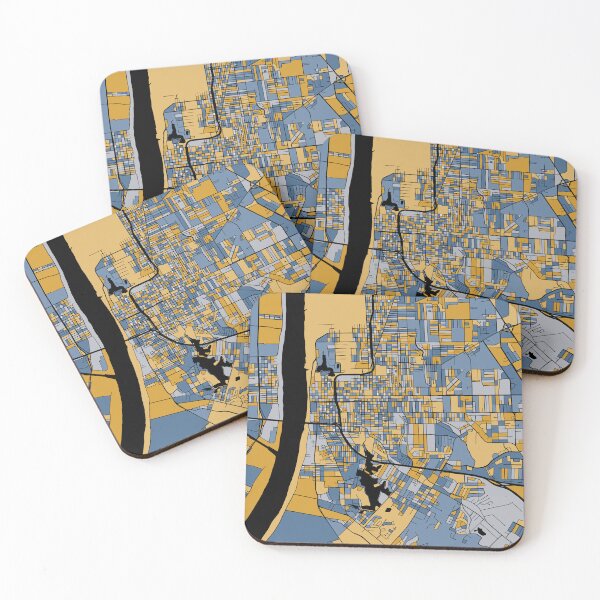 Item preview, Baton Rouge Map Pattern in Blue & Gold designed and sold by PatternMaps.