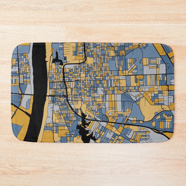 Item preview, Baton Rouge Map Pattern in Blue & Gold designed and sold by PatternMaps.