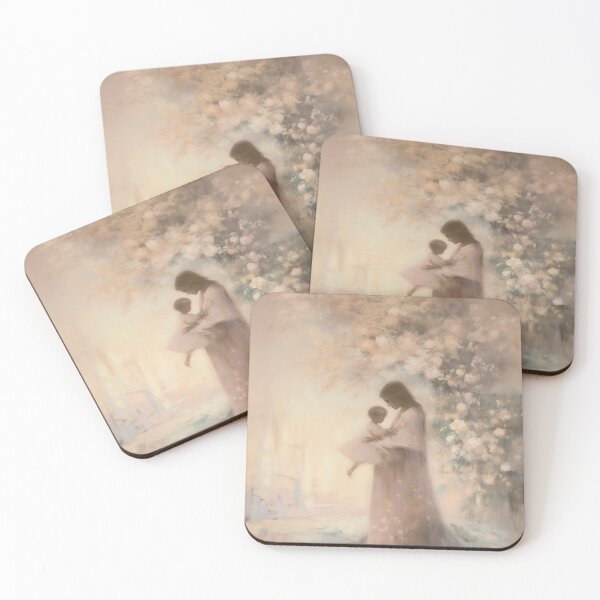 Item preview, Coquette aesthetic vintage painting of a mom and child designed and sold by Coquette Art.