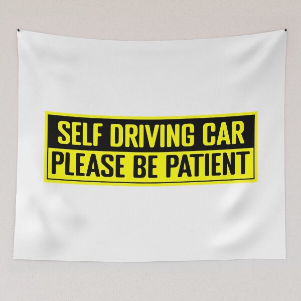 Item preview, Tesla bumper Self Driving Car Please Be Patient  designed and sold by ramwebroom.