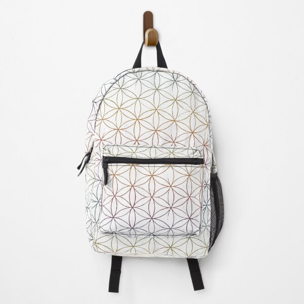 Artikelvorschau, Flower of Life Linocut Pattern - Snow + Rainbow Sunset entworfen und verkauft von Irene Estelle.