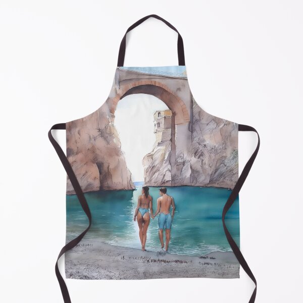 Item preview, Pintura de paisaje de playa inspirada en la playa Furore Italia designed and sold by Tamas Das.
