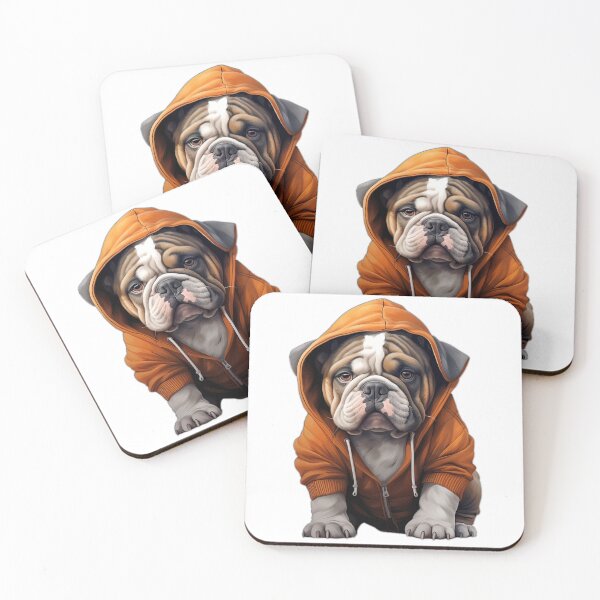 Item preview, Sudadera con capucha naranja Bulldog Inglés Cachorro designed and sold by jaredmcwhae.