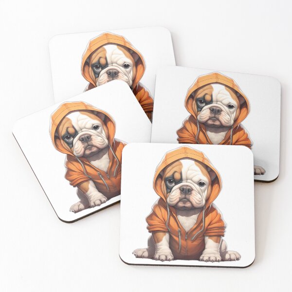 Item preview, Sudadera con capucha naranja Bulldog Puppy designed and sold by jaredmcwhae.