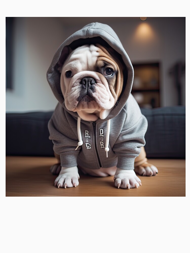 English Bulldog Puppy Grey Hoodie Essential T Shirt for Sale by jaredmcwhae Redbubble