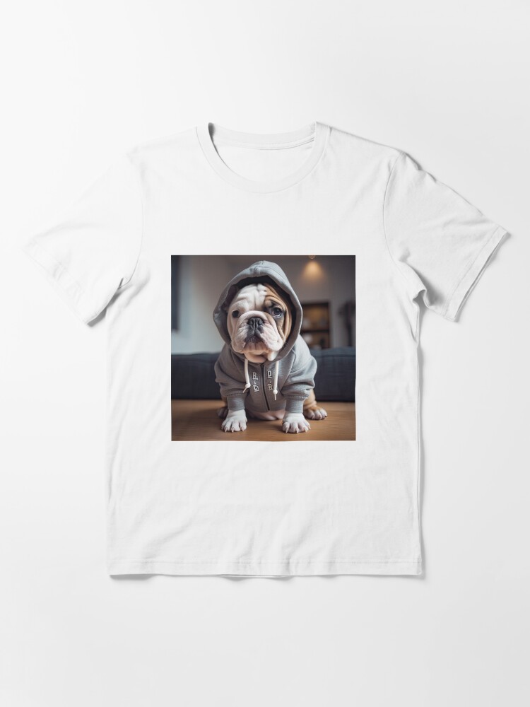 English Bulldog Puppy Grey Hoodie