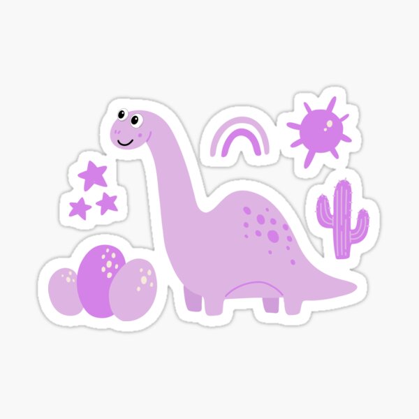 Cute Little Dino Loves Milk - Cute Dinosaur - Sticker