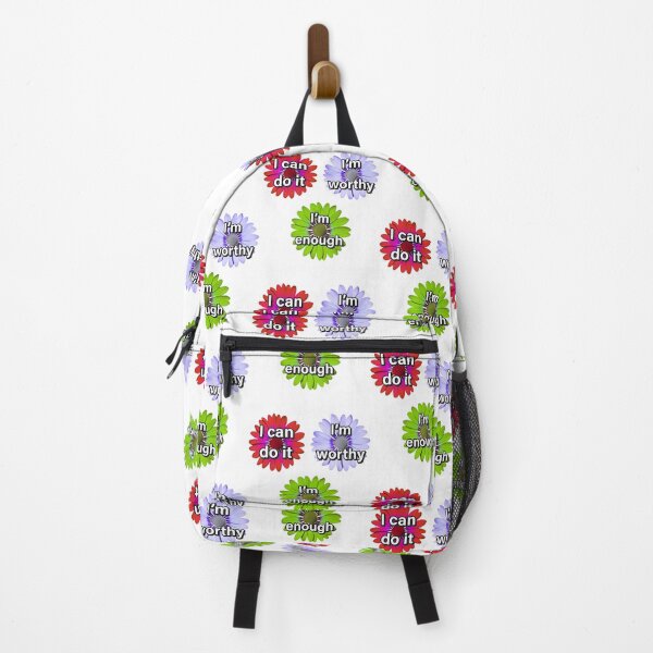 Item preview, I can do it, I'am enough, I'm worthy flowers. | Red flower, purple flower, green flower. designed and sold by Growthmind7.