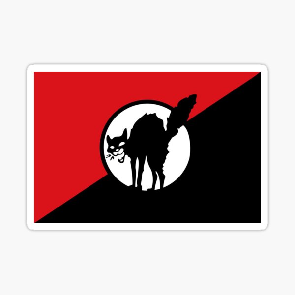 Aperçu de l'œuvre Drapeau anarchiste chat noir créée et vendue par socialist-shop.