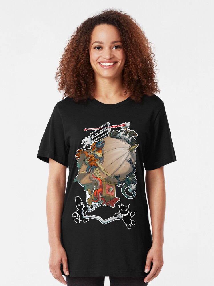 Alternate view of Smart Enough To Know Better Comedy Blimp Slim Fit T-Shirt