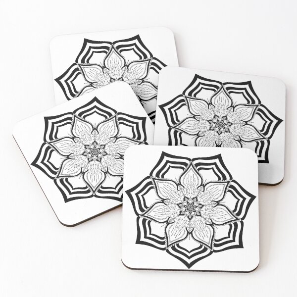 Item preview, Mandala flower black and white style  designed and sold by wawaart.