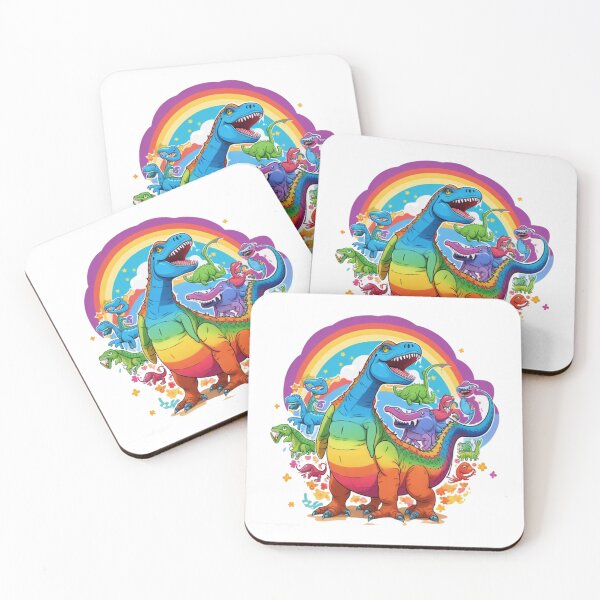 Item preview, A cute clipart of rainbow coloured dinosaurs..  designed and sold by Vegasstickers.