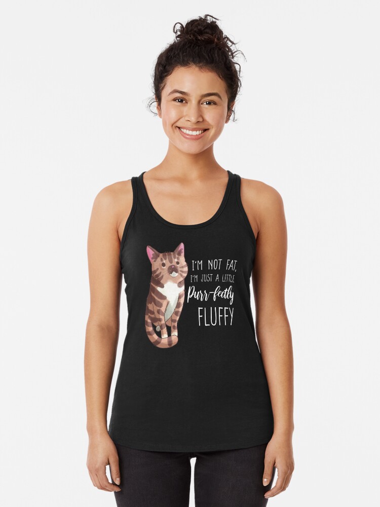 Thumbnail 1 of 3, Racerback Tank Top, I'm not fat - Tabby Cat designed and sold by FelineEmporium.