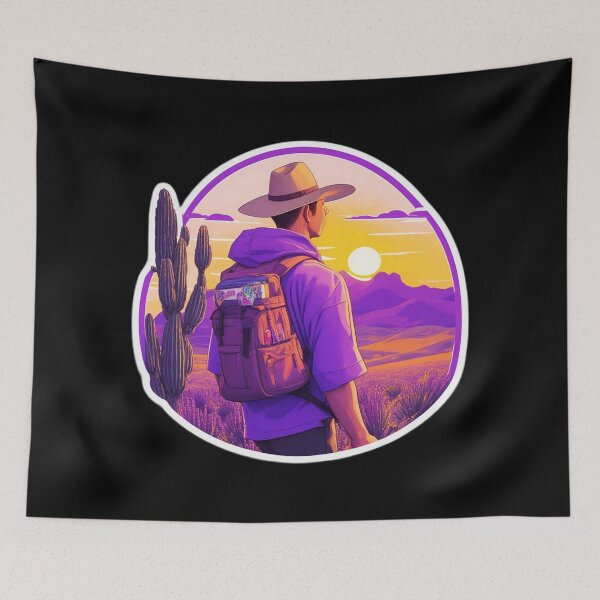 Item preview, Traveler Watching Sunset over Lavender Field designed and sold by Ridiculam Toga.
