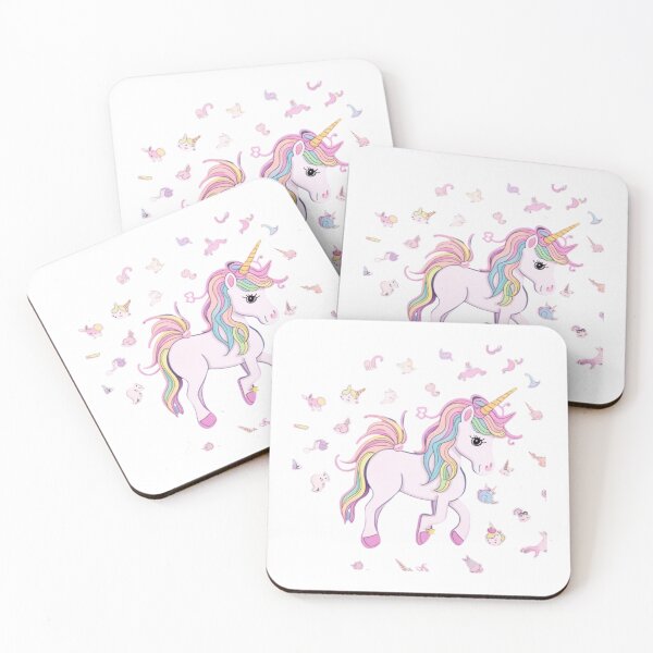 Item preview, A clipart of a cute multicolored unicorn.  designed and sold by Vegasstickers.
