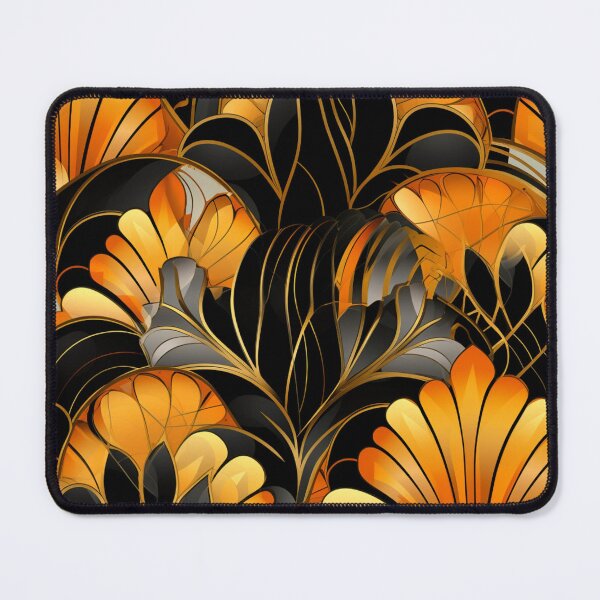 Item preview, Colorful fantasy pattern orange gold yellow black ornament mesh designed and sold by G-M-Designs.