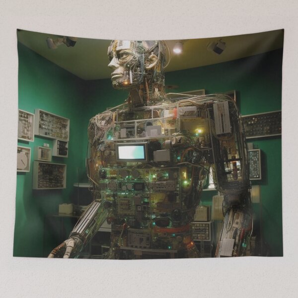 Item preview, "Techno-Humanoid: A Nexus of Machine and Man" designed and sold by WhiteWolfe0127.