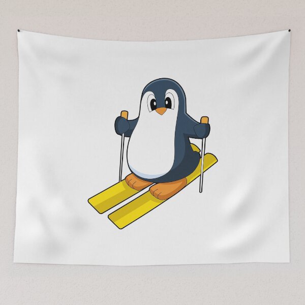 Item preview, Penguin Skier Ski Winter sports designed and sold by Snabdesign84.