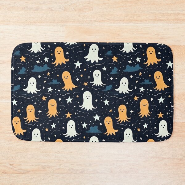 Item preview, Cute smiling ghosts in the halloween night sky  designed and sold by NikkofTime.
