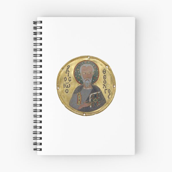 Item preview, Saint John the Theologian – medalion from an icon frame designed and sold by CarolusMarcus | Medieval Sacred Art.