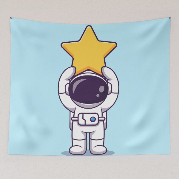 Item preview, Adventurous Astronaut and the Star: Cute Cartoon Vector Icon Illustration designed and sold by hjian8219.