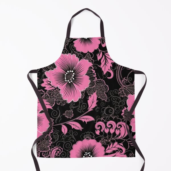 Artikelvorschau, Buntes Fantasiemuster pink schwarz Blüten Spitze Ornamente entworfen und verkauft von G-M-Designs.