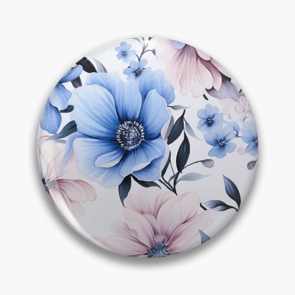 Item preview, Pink and Blue Floral Digital Image designed and sold by RestingLioness.