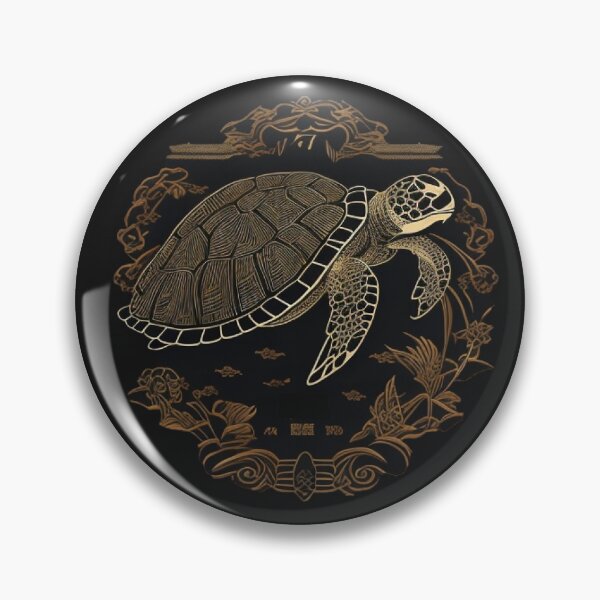 Item preview, Japanese embroidery style turtle designed and sold by Ramen-Tees.