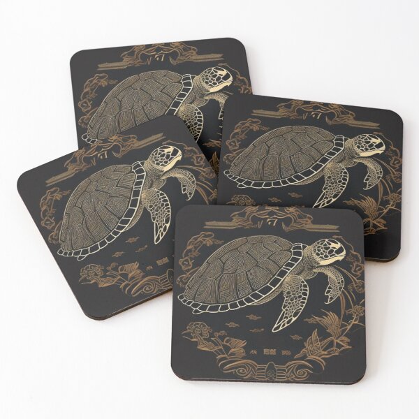 Item preview, Japanese embroidery style turtle designed and sold by Ramen-Tees.
