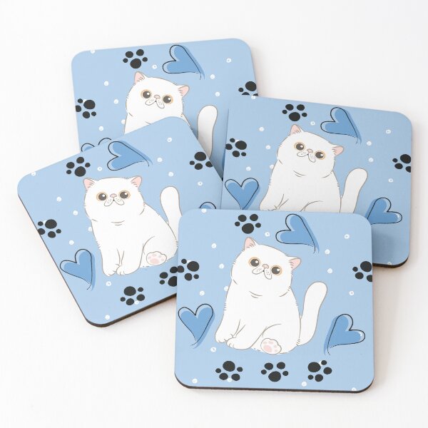 Item preview, Cute White Exotic Shorthair Persian Cat  designed and sold by lulululupaint.