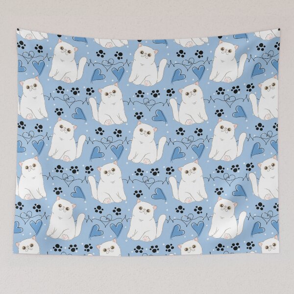 Item preview, Cute White Exotic Shorthair Persian Cat  designed and sold by lulululupaint.