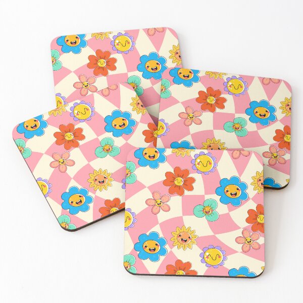 Item preview, Retro Pink Funky Smiley Flower designed and sold by MaiZephyr.